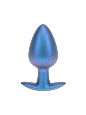 Ouch Smooth Silicone Anal Plug - Large - 3.5" / 8,9 cm - Metallic Blue