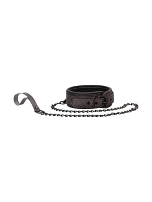 Ouch - Elegant Collar with Leash - Titanium Grey