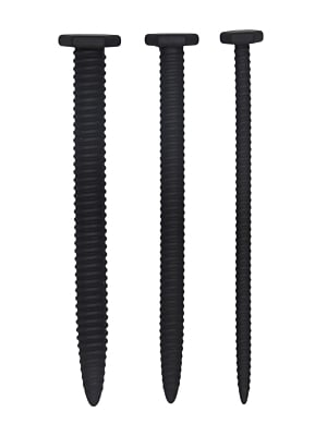 Silicone Screw Plug Set - Urethral Sounding - Black