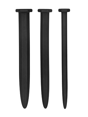 Silicone Rugged Nail Plug Set - Urethral Sounding - Black