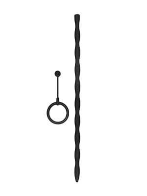Silicone Plug & Cock Ring Set - Urethral Sounding - Black
