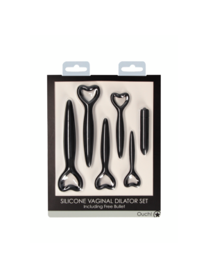Ouch Silicone Vaginal Vibrating Dilator Set - Black