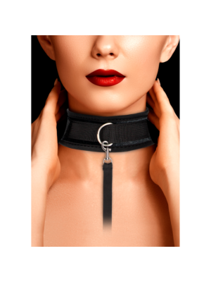 Ouch Velvet & Velcro Adjustable Collar with Leash