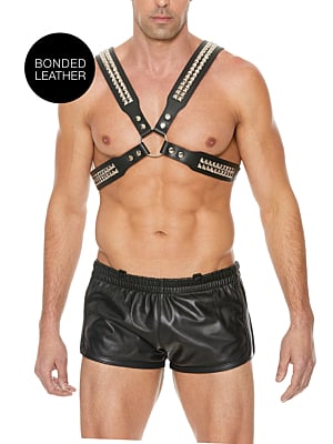 Men's Pyramid Stud Body Harness - One Size - Black
