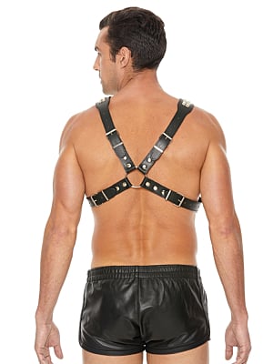 Men's Pyramid Stud Body Harness - One Size - Black