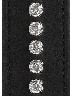 Ouch! Diamond Studded Collar With Leash  - Black
