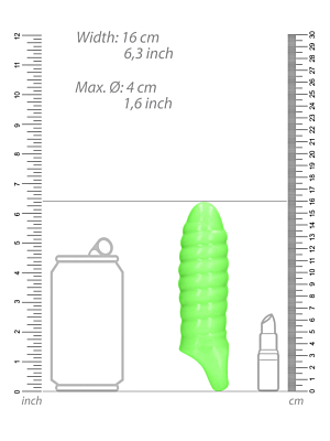 Swirl Thick Stretchy Penis Sleeve - Glow in the Dark