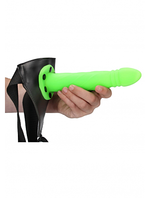 Twisted Hollow Strap-on 20 cm - Glow in the Dark