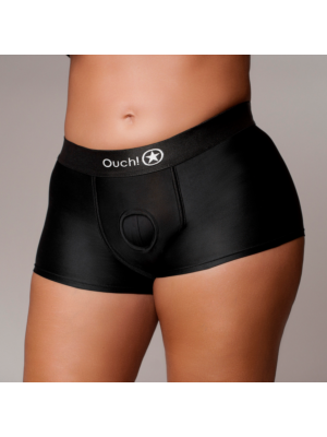 Ouch Vibrating Strap-on Boxer - Black