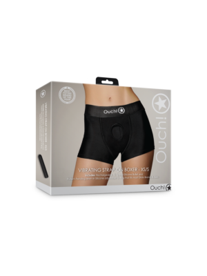 Ouch Vibrating Strap-on Boxer - Black-xs/s