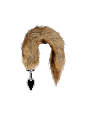 Fox Tail with Metal Butt Plug - Brown