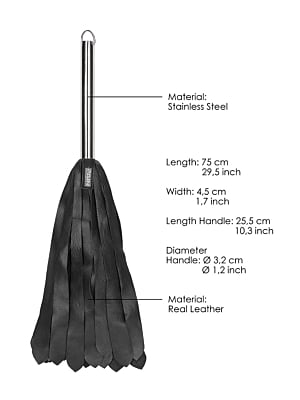 Metal Steel Handle 'D Calf Softy 36 Tails - Black