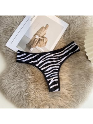 Zebra Print Low Waist Underwear