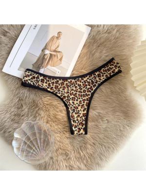 Leopard Print Low Waist Underwear-L