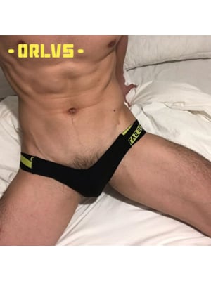 Cotton Jockstrap Black-Yellow