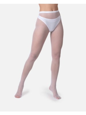 Mesh High Waist Pantyhose White os