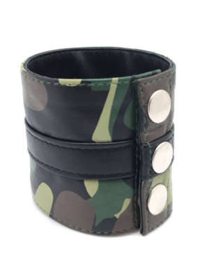 Leather wrist strap - Camouflage - with zip-XL