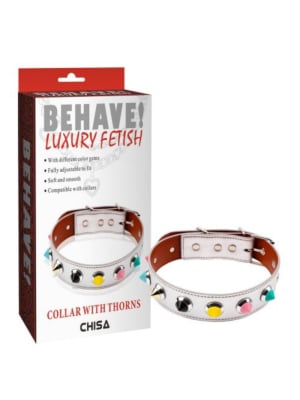 Chisa Novelties Collar with Thorns White