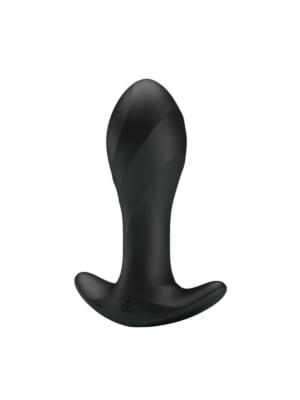 Επαναφορτιζόμενη Πρωκτική Σφήνα Massager με 12 Λειτουργίες Δόνησης (Μαύρη) - Pretty Love