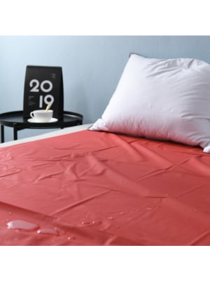 PVC Waterproof Bed Sheet Red L