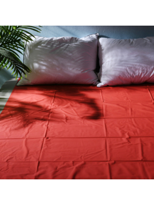PVC Waterproof Bed Sheet Red L
