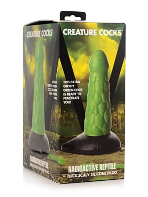Radioactive Reptile Thick Scaly Silicone Dildo