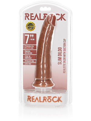 Slim Realistic Dildo with Suction Cup Tan