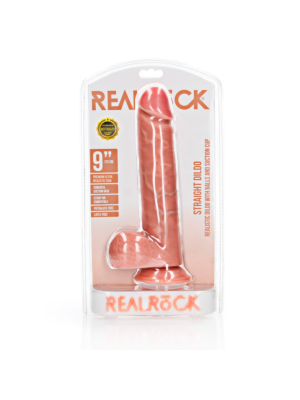 Straight Realistic Dildo  Balls  Suction Cup 9''