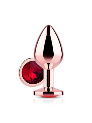 Rose Gold Anal Plug – Red Crystal Jewel Small