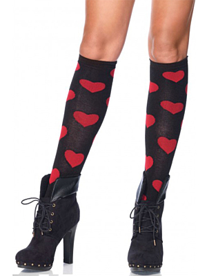 Love Sick heart knee highs