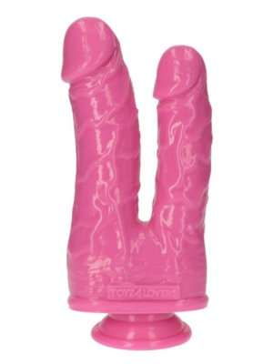 Διπλό Ομοίωμα Πέους Italian Cock Romolo and Remo Double Dildo (Ροζ) - Toyz4lovers - Φλέβες - Βάση Βεντούζας
