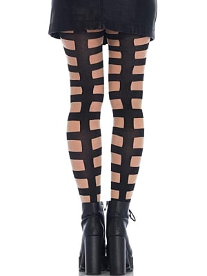 Κάλτσες Caged In Illusion Pantyhose - Μαύρο από Leg Avenue