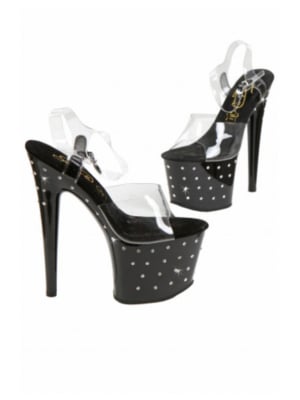 Open Vinyl & rhinestone Pumps S9134-CL 