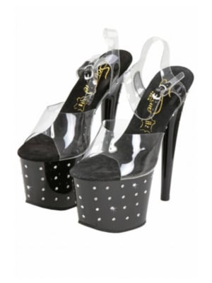 Open Vinyl & rhinestone Pumps S9134-CL 