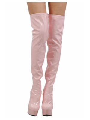 Vinyl platform thigh high boots SB303V-PK 