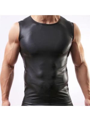 Sexy Vegan Leather Shirt for Men