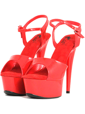 Red Patent Pump Sandals