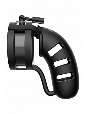Model 19 - Chastity - 4.5"" - Silicone Cage Ballsplitter - Black