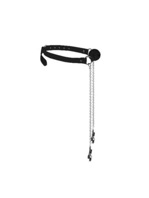 Breathable Ball Gag With Nipple Clamps
