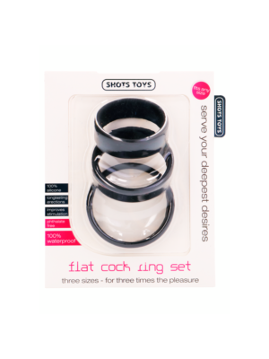 Flat Cock Ring Set  - Black