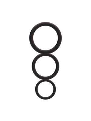 Round Cock Ring Set - Black