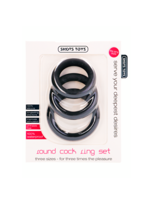 Round Cock Ring Set - Black