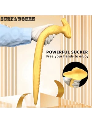 XXL Silicone Wearable Butt Plug Dildo Gold
