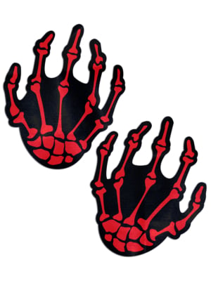 Blood Red Boney Hands Nipple Pasties