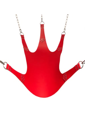 Leather Sling 5 Attachment Points Red