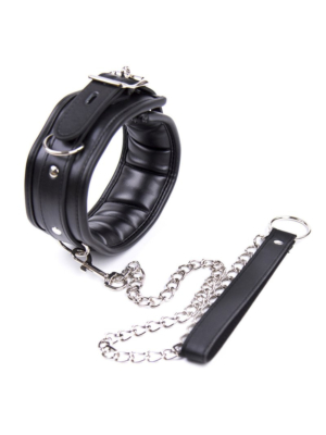 Thick D Ring Neck Collar Black