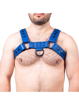 Snap Leather Harness Blue - Taille  S/M