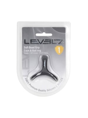 Soft Bead Grip Silicone Cock and Ball Ring - Black