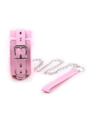 Soft Faux Fur BDSM Collar with Lock – Pink
