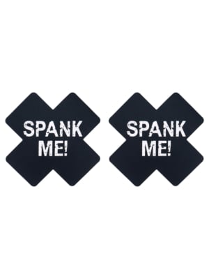 Spank Me Cross Nipple Pasties Black